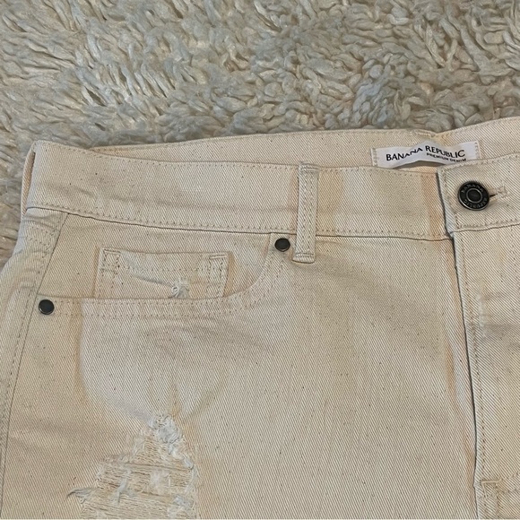 Banana Republic Shorts Womens Size 30 Tan Beige Cut Off Jean Shorts Denim - Picture 6 of 10